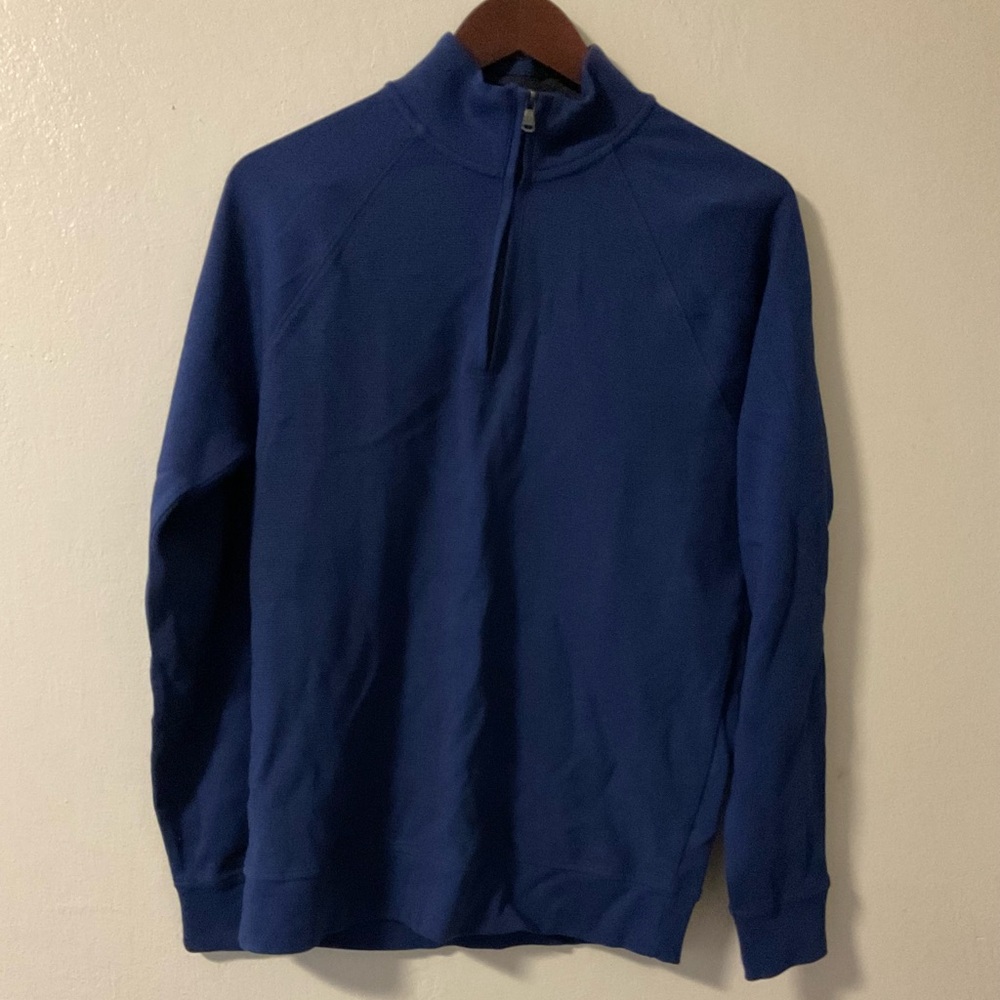 Men Brand New Without Tag Structure 1/4 Zip Navy Blue Small Sweater